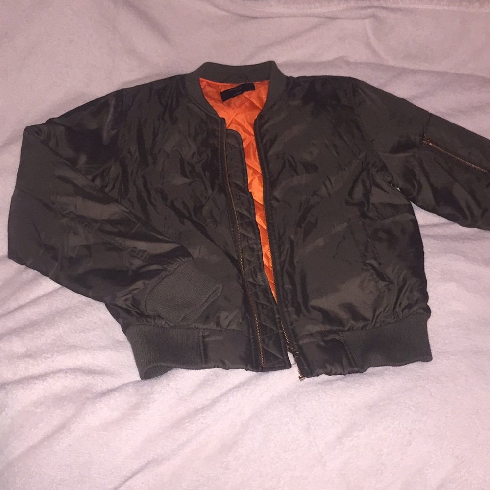 Forest green bomber jacket